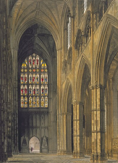 Interior View of Westminster Abbey Looking Towards the West Entrance, Plate 6 from 